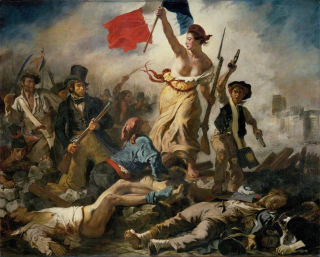 Eugène Delacroix: Liberty Leading the People, 1830, oil on canvas, 260 × 325 cm, Louvre, Paris (WikiCommons)